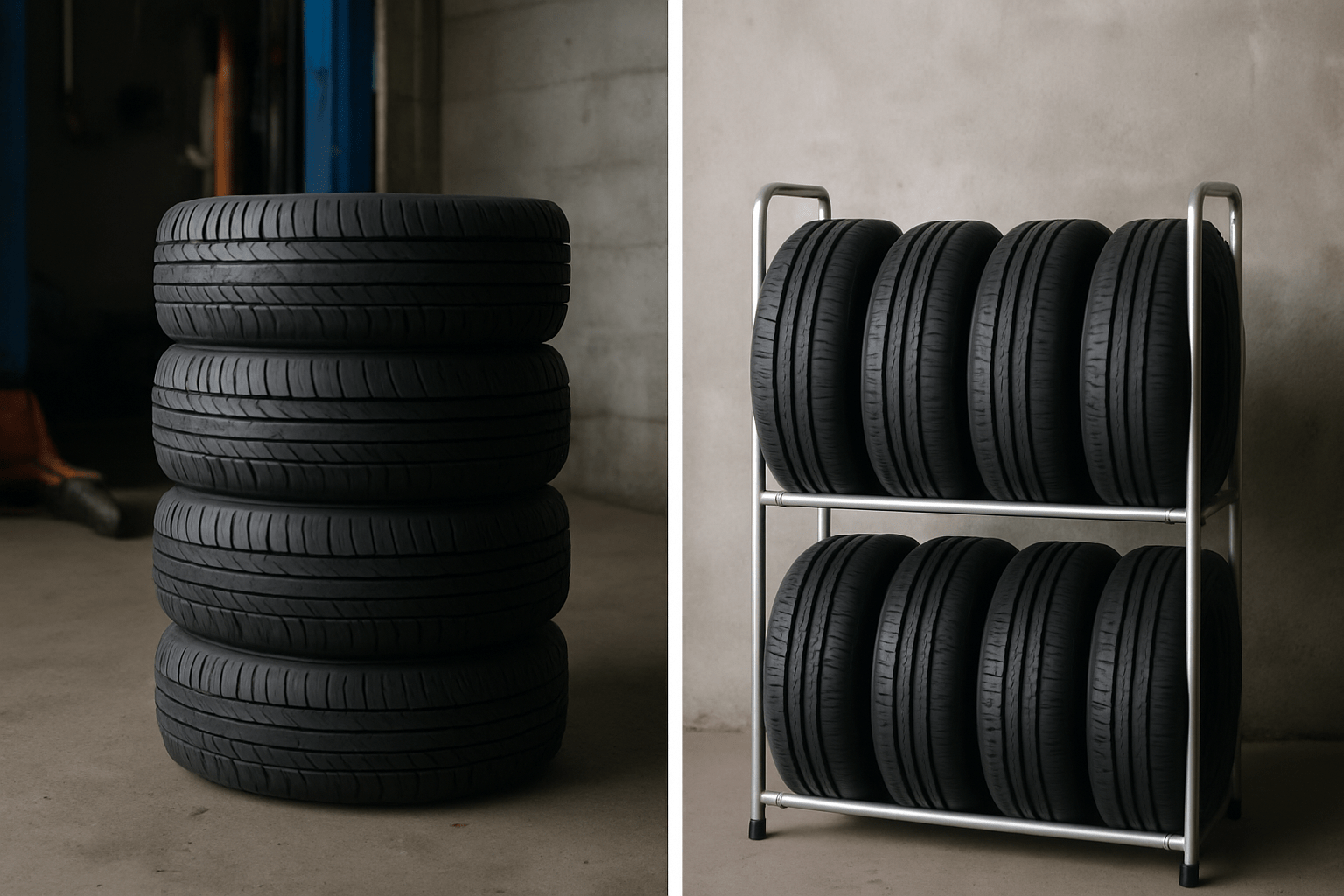 Image of Rangement vertical vs horizontal des pneus : avantages et inconvénients - RackXpert