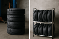 Image of Rangement vertical vs horizontal des pneus : avantages et inconvénients - RackXpert
